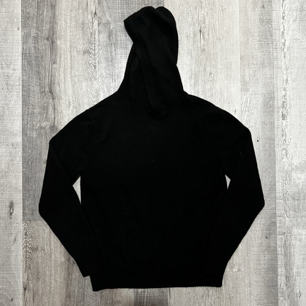 Lilysilk Cashmere Hoodie Mens 38 Jet Black Extra Soft Pull Over Fits As Small